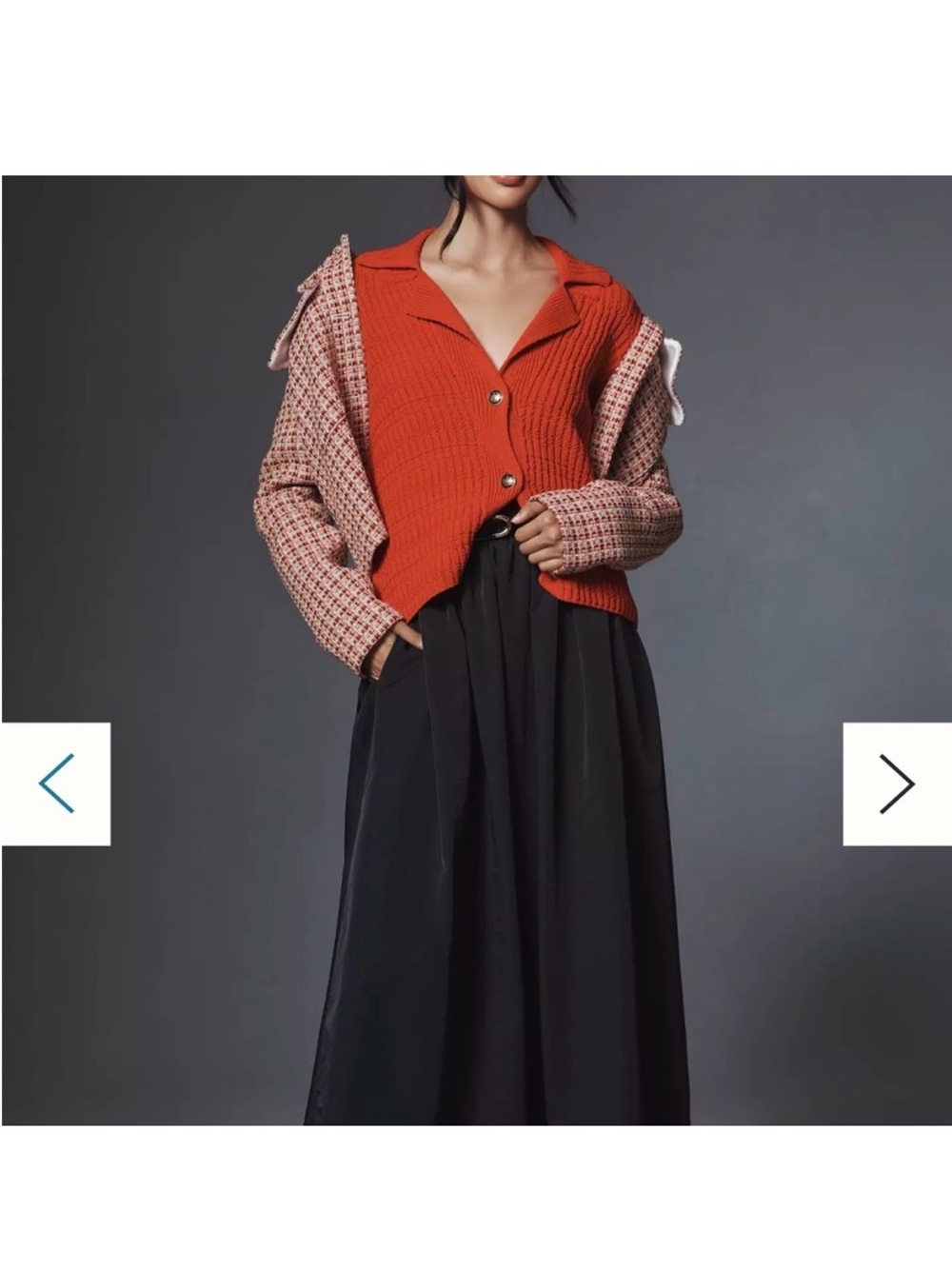Maeve by Anthropologie Tge Greta Polo Red Cardigan Sweater